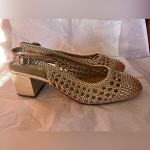 J.Crew NWT gold sling back sandal 9.5